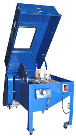 Image shows the Diamond Pacific TR-24 inch Slab Saw that will cut up to 9 inch items.