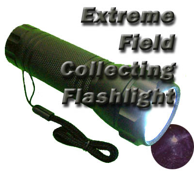 Illustration shows the extreme beachcomber's LED Flashlight featuring a stronger true white light.  You can truly see the difference in the colors of the agates with this and not waste your time on leaverites! (Star Garnet pictured not included) In Stock and ships immediately. Great stocking stuffer. To ensure availibility of this item, order as early as possible.