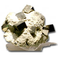  
Text Book Classic -  Pyrites of Navajn...from Lorongo Spain are truly sculptures by Nature. Although pyrites are relatively abundant in nature, where they can be found either in a massive or crystallized form, it is not common to find crystals full finished with the perfection and shine as these cubical forms found in matrix of gray marl. These pieces are of great value (approximately 120 million years old) that has been commercialized for collecting since the sixties. Attracted by the singular perfection of these crystals they appear in prestigious collections worldwide, including the Smithsonian. The size variation and shape of each crystal group constitute a work of art, as with each specimen of crystals they are totally different from each other. Available from $25.00 to $300.00 each. 
Due to the delicate nature of the Pyrites (this mineral is hard but fragile) each piece is very carefully packaged with its own descriptive label  In Stock for immediate shipping. Order NOW!