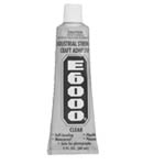E-6000 has been a hit in the craft market with its superior performance, flexibility is a rubber-based yet adhesive cement and is self-leveling. Use in a well-ventilated area only. Dries clear. Waterproof, paintable, washer/dryer safe. Non-flammable.  Begins setting 10 minutes, dries clear to maximum strength in 24-72 hrs. Non-flammable and waterproof. 3.7-oz. Tube